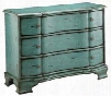 47753 Ilana 3 Drawer Accent Chest in Crackle Blue