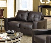 502732 Jasmine Snow Brown Leather Loveseat by Coaster