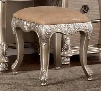 BE7009ST Bellevue Vanity Stool With Leather in Antique Silver