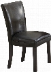 Carter 102262 23.5" Dining Side Chairs with Cappuccino Tapered Legs Curved Shape Back Plush Seat and Leatherette Upholstery in Black