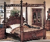 CR1000Q Corina Queen Canopy Poster Bed in a Dark Cherry