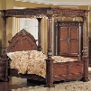 KA7601K Kamella King Canopy Poster Bed with Marble Detail in a Cherry and Ash Burl