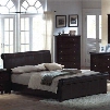 MN4021K Montgomery King Padded Leather Sleigh Bed in a Cappuccino