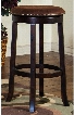 Santa Fe Collection 1783DC 30" Swivel Barstool with Swivel Cushioned Seat Button Accents and Stretchers in Dark Chocolate