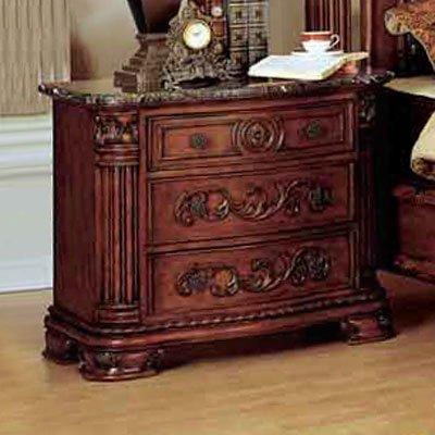 Rm3000n Romeo 3 Drawer Night Stand With Marble Top In Cherry