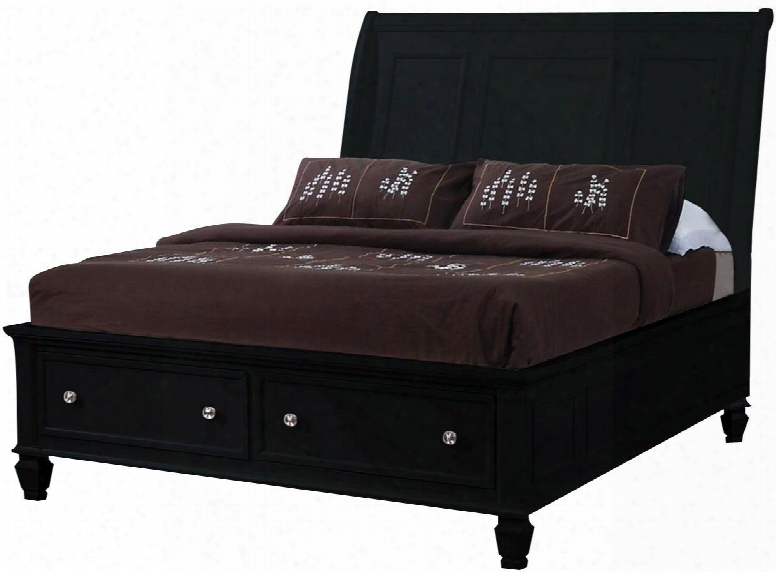 Sandy Beach Collection 201329q Queen Size Bed In Black