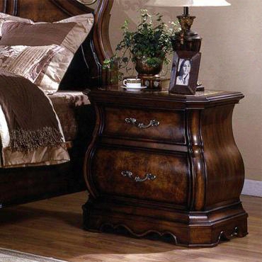 Sh2223n Shevon 2 Drawer Nightstand With Marble Top In Dark Cher Ry