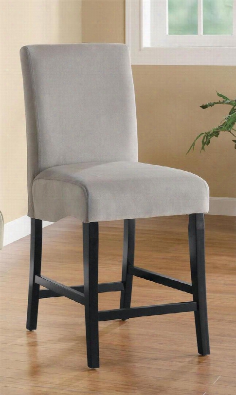 Stanton 102069gry 24" Bar Stool With Striking Flared Back And Upholstered In Gray