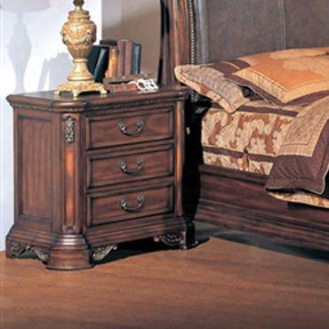 Ti5923n Tipton 3 Drawer Nightstand In Dark Cherry