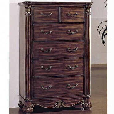 Ti5925ch Tipton 6 Drawer Chest In Dark Cherry