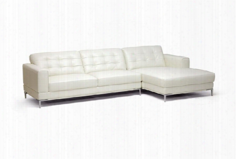 1365-8143-sofa/rfc Babbitt Series Ivory Leather Modern Sectional
