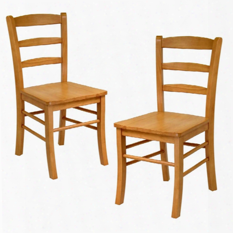 34232 Set Of 2 Ladder Back Chair In Light Oak