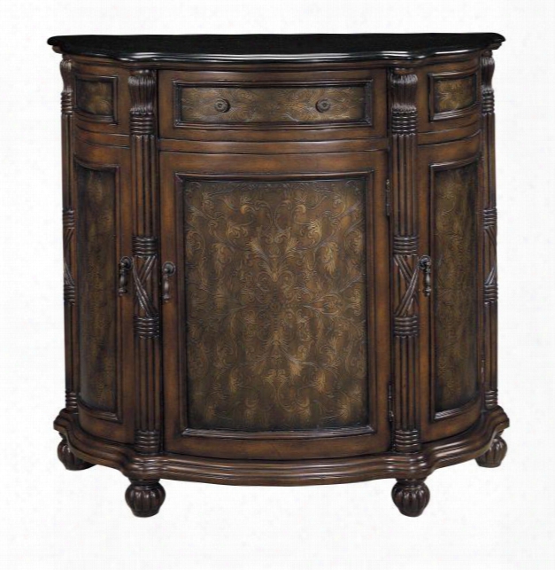 59881 Huntington Collection 1 Drawer Curved Demilune Chest: