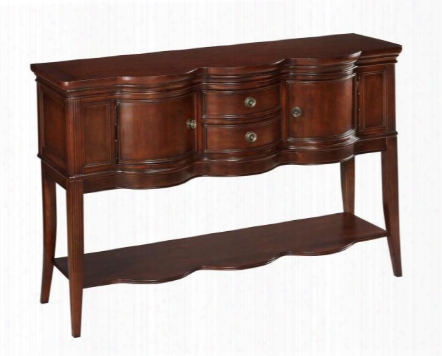 65163 Pembridge Collection Scalloped Sideboard With 2 Drawers 2 Doors And 1 Shelf: Brown