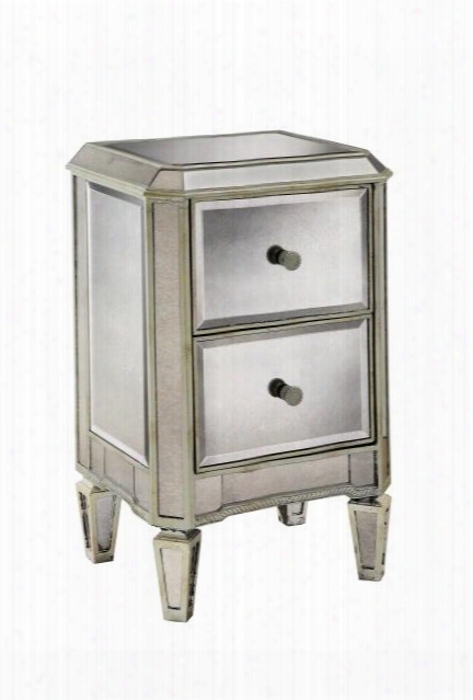 75808 Chairside Chest With 2 Drawers: Mirrored/silver