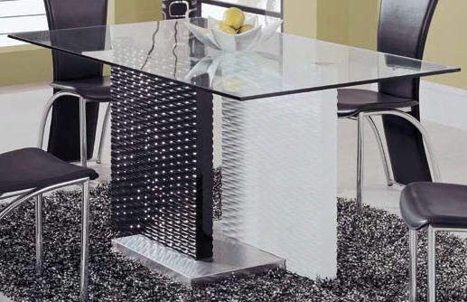 78dt Two-toned Contemporary Dinette Table W/clear Glass