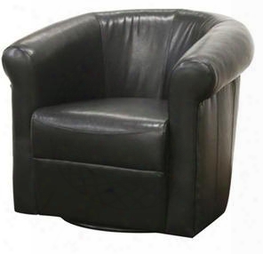 A-282 Julian Series Black Brown Faux Leather Club Chair With 360 Degree
