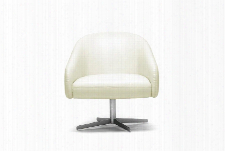 A-729-8143 Balmorale Series Ivory Leather Modern Swivel