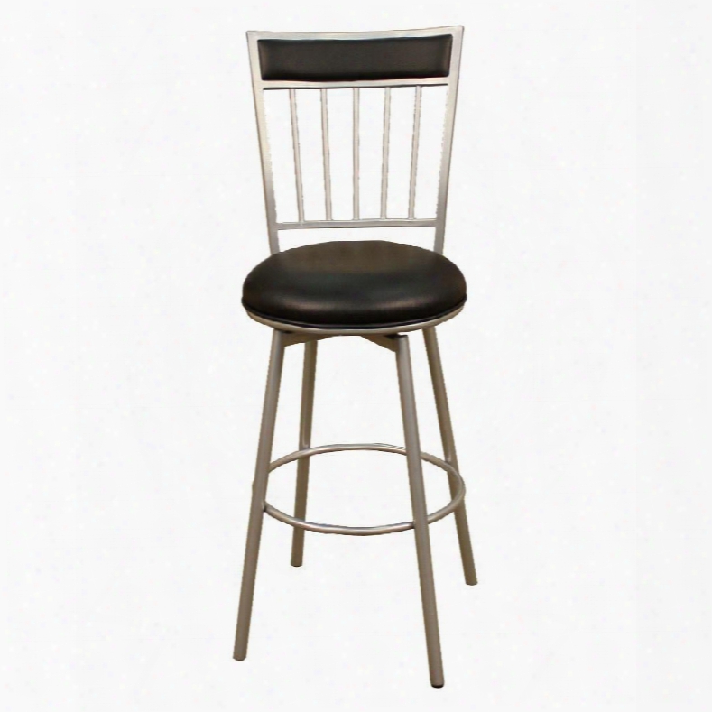 Alliance Series 130747si-v01 30" Contemporary Bar Stool With Full Swivel Web Seating Uniweld Metal Construction 3" Cushion And Adjustable Floor Glidees In
