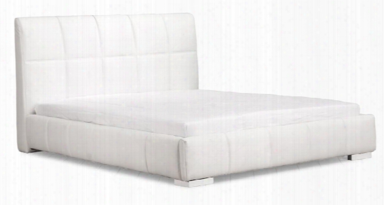 Amelie Collection 800211 84" King Bed With Tufted Detailing Leatherette Upholstery And Block Feet In