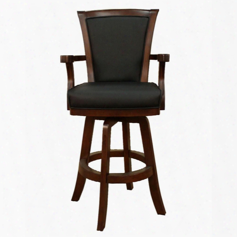 Auburn Serries 100619sd-s-l.1 30" Traditional Bar Stool With 4" Cushion Padded Back Fully Integrated Armrest Decorative Footrest Full Bearing Swivel And