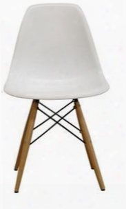 Azzo Collection Dc-231a-white Plastic Mid-century Modern Shell Chair In