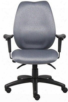 B1002-gy 38" High Back Task Chair With Adjustable Height Armrests Hooded Double Wheel Casters Back Angle Lock And 27" Nylon Base In