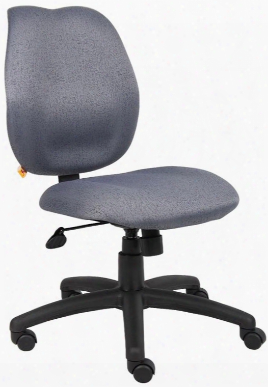 B1016-gy Task Chair With Mid-back Styling Height Adjustment Adjustable Tilt Tension Upright Locking Position And Hooded Double Wheel Casters In