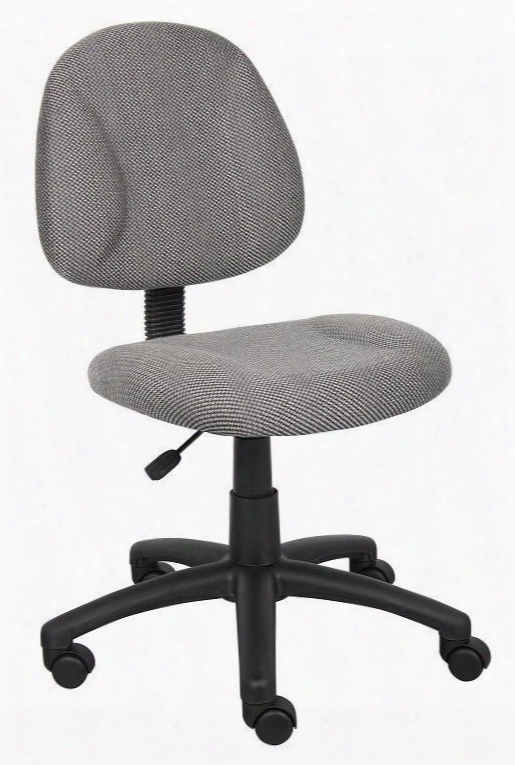 B315-gy 35" Deluxe Posture Chair With Thick Padded Seat And Back Waterfall Seat Adjustable Back Depth Seat Height Adjustment And 5 Star Nylon Base In