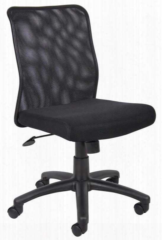 B6105 37" Budget Mesh Task Chair With Spring Tilt Mechanism Gas Lift Height Adjustment 27 Nylon Base And Hooded Double Casters In