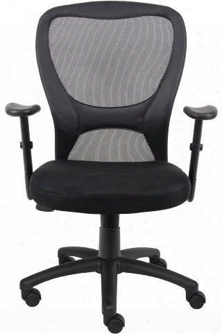 B6508 39" Task Chair With Mesh Back And Seat Gas Lift Height Adjustment Adjustable Tilt Tension Control 25" Nylon Base Hooded Double Wheel Casters