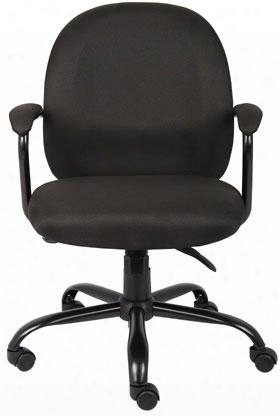 B670-bk 35" Heavy Duty Task Chair With High Density Foam Curved Ergonomic Back Tension Control Padded Arms And Seat Height Adjustment In