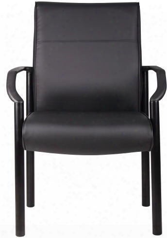 B689 36" Mid Back Guest Chair With Passive Ergonomic Seating Lumbar Support And Upholstered In Black