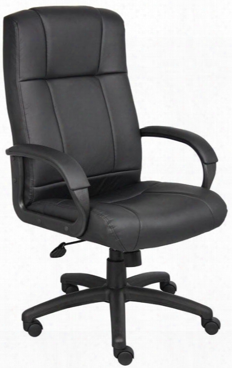 B7901 44" High-back Executive Chair With Padded Armrest Upright Locking Position Pneumatic Gas Lift Seat Height Adjustment And Adjustable Tilt Tension