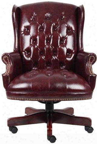 B800-by 41" Wingback Traditional Chair With Button Tufted Styling And Pneumatic Gas Lift Seat Height Adjustment In