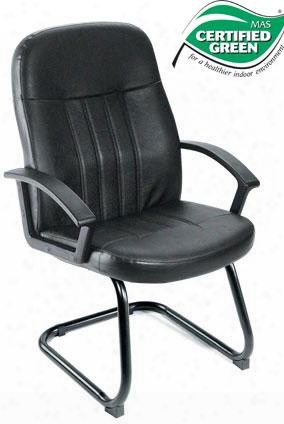 B8109 41" Executive Leather Budget Guest Chair With Passive Ergonomic Seating In Black