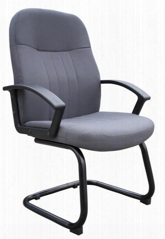 B8309-gy 41" Mid Back Fabric Guest Chair With Passive Ergonomic Seating In