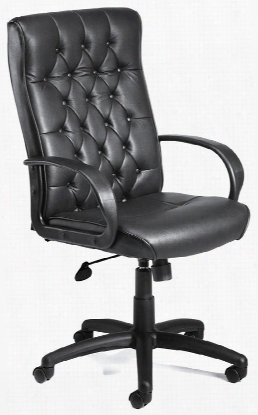 B8501-bk 43" Executive Chair Wiht Button Tufted Back Cu$hions Upright Locking Position Gas Lift Seat Height Adjustment And Adjustable Tilt Tension Control