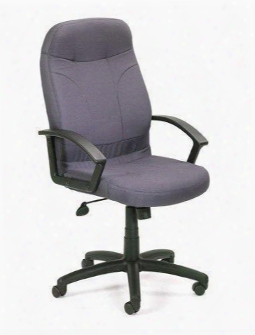 B8801-gy 42" Executive Fabric Chair With Ergonomic Seating Gas Lift Seat Height Adjustment Adjustable Tilt Tension Control And 27" Nylon Base In