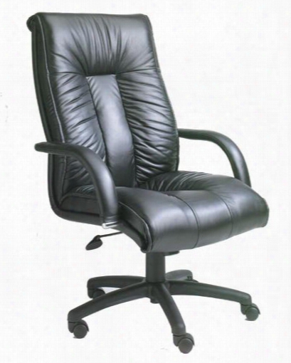 B9302 45" High Back Executive Chair With Knee Tilt Lumbar Support Pneumatic Gas Lift Seat Height Adjustment Upright Locking Position And Leather