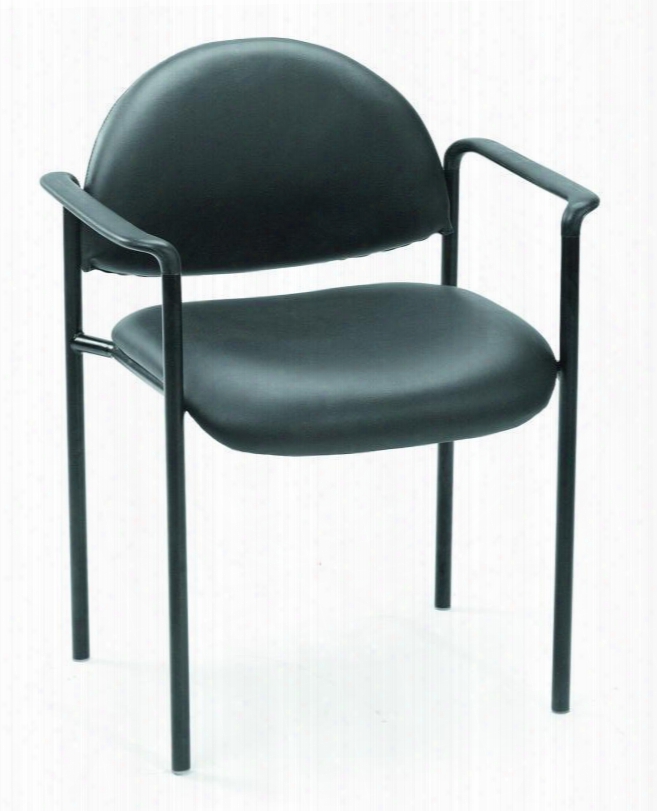 B9501-cs 31" Contemporary Diamond Stacking Chair With Arms Powder Coated Steel Frames Molded Arm Caps And Waterfall Seat In Black Caressoft