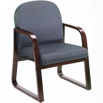 B9570-gy 34" Mahogany Frame Side Chair With Extra Thick Seat And Back Cushions In Gray