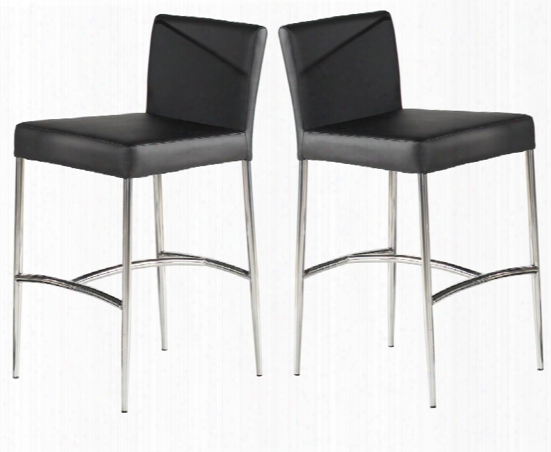 Cila-cs Cilla Black Pu/stainless Steel Counter Height