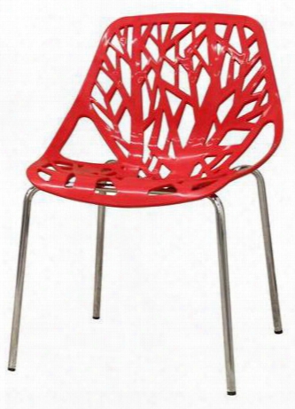 Dc-451-red Birch Sapling Plastic Accent / Dinng Chair In