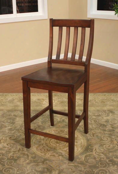 Hyden Series 700200sd 24" Vertical Slat Back Counter Ehight Dining Chair With Solid Wood Seat And Floor Glides In A Suede