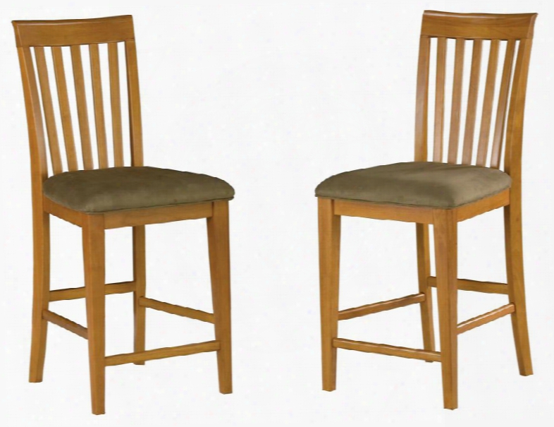 Missionpccccl Mission Collection Set Of 2 Pub Chairs With Cappuccino Seat Cushions: Caramel