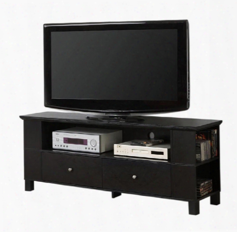 P60cmpbl 60 Black Wood Tv Stand