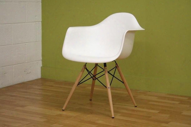 Pascal Dc-866-white Plastic Mid-century Modern Shell Chair: