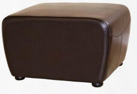 Y-051-001 Dark Brown Full Leather Ottoman With Rounded