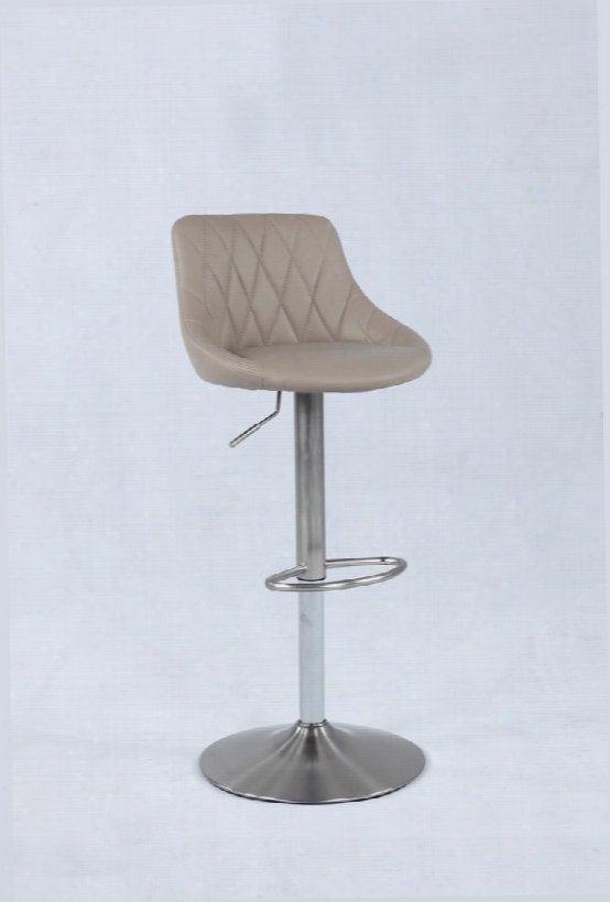 0116-as-gry Pneumatic Swivel Stool With Diamond Stitching In